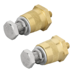 Accupolen set messing schroefbaar M6 met bout en ring