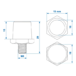 Accupolen set messing schroefbaar M8