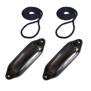 BF Zwarte Boot Fenders 11x40 met fenderlijn per 2 stuks