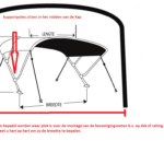 Biminitop Sunmaster RVS 3-boogs hoogte 91cm