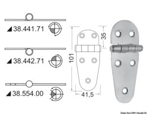 RVS Boot scharnier Type 8