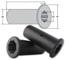 Exalto Mantelloze rubberlager met flens binnenmaat Ø 22 mm