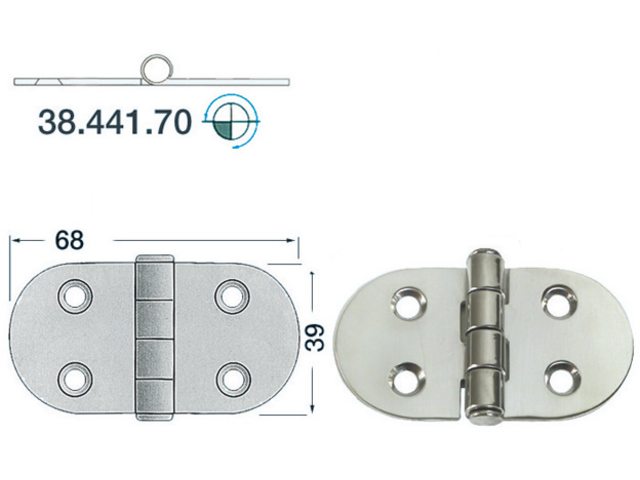 RVS Boot Luik scharnier Type 7