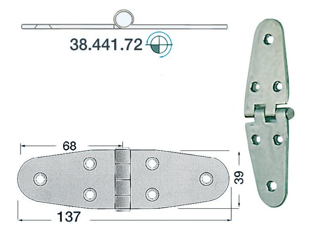 RVS Boot scharnier Type 9