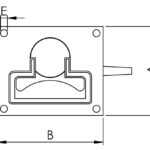 RVS316 Bootluik Handgreep vergrendelbaar rechthoekig 66x80mm