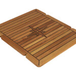 Teak Boot Tafelblad Wing Caulked Tweevoudig opklapbaar blad