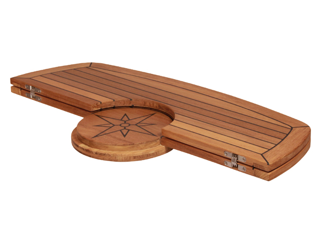 Teak Tafelblad Circle opklapbare tafel met RVS scharnieren