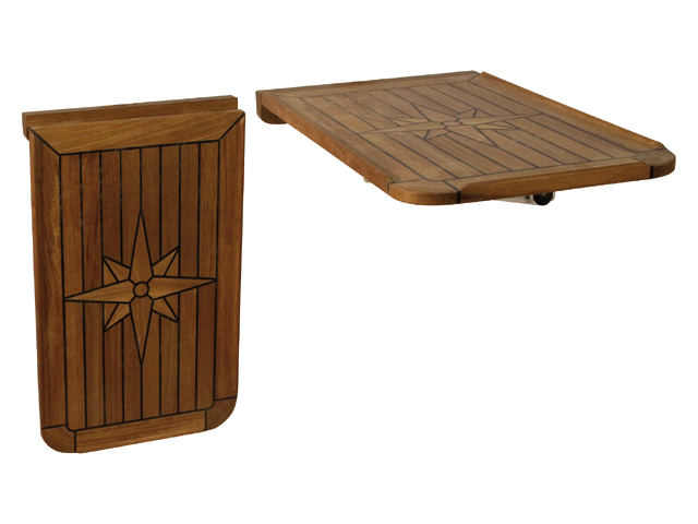 Teakhout Tafelblad Balcony rechthoekig model voor wand montage