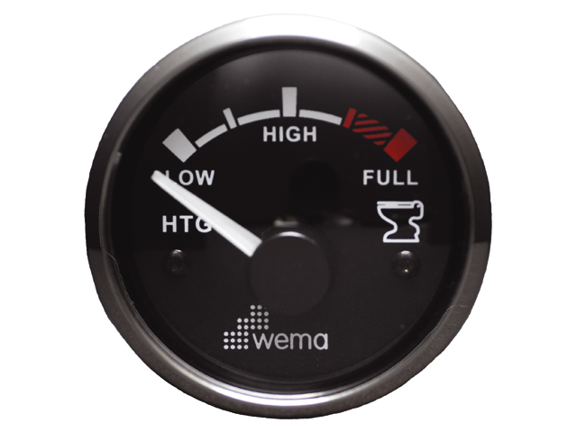 Wema Silver Gauge vuilwatermeter 12-24 volt