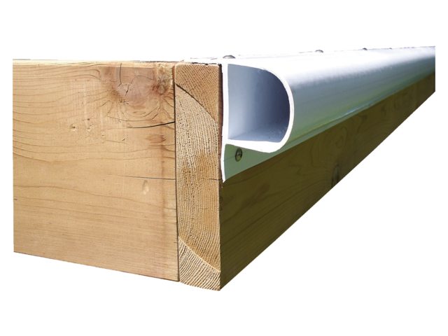 Witte Steigerstootrand flexibel PVC P-Profiel