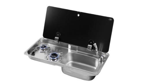 allpa Gaskomfoor 2 pits met spoelbak en afdekplaat